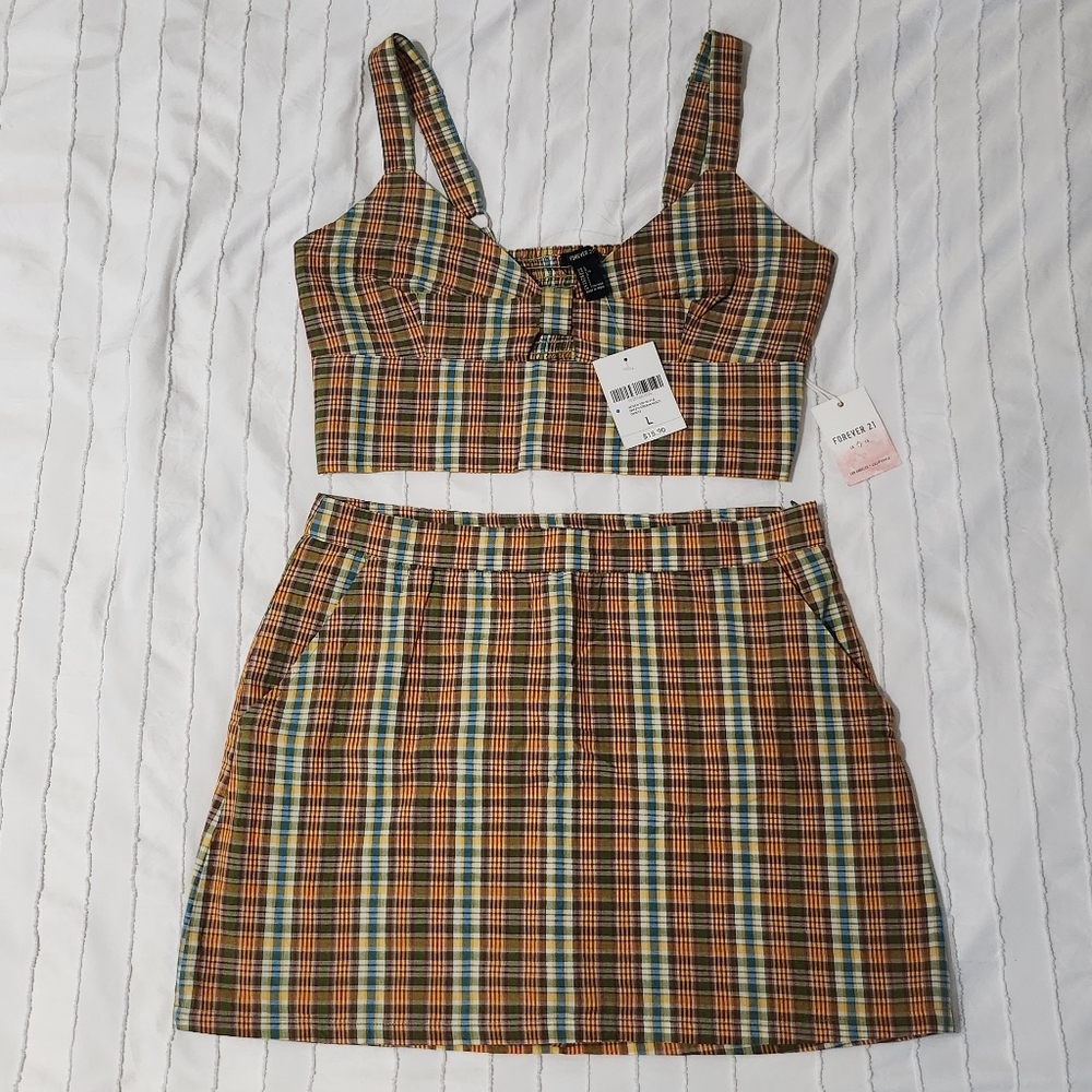 Plaid Women's Skirt Set From FOREVER21